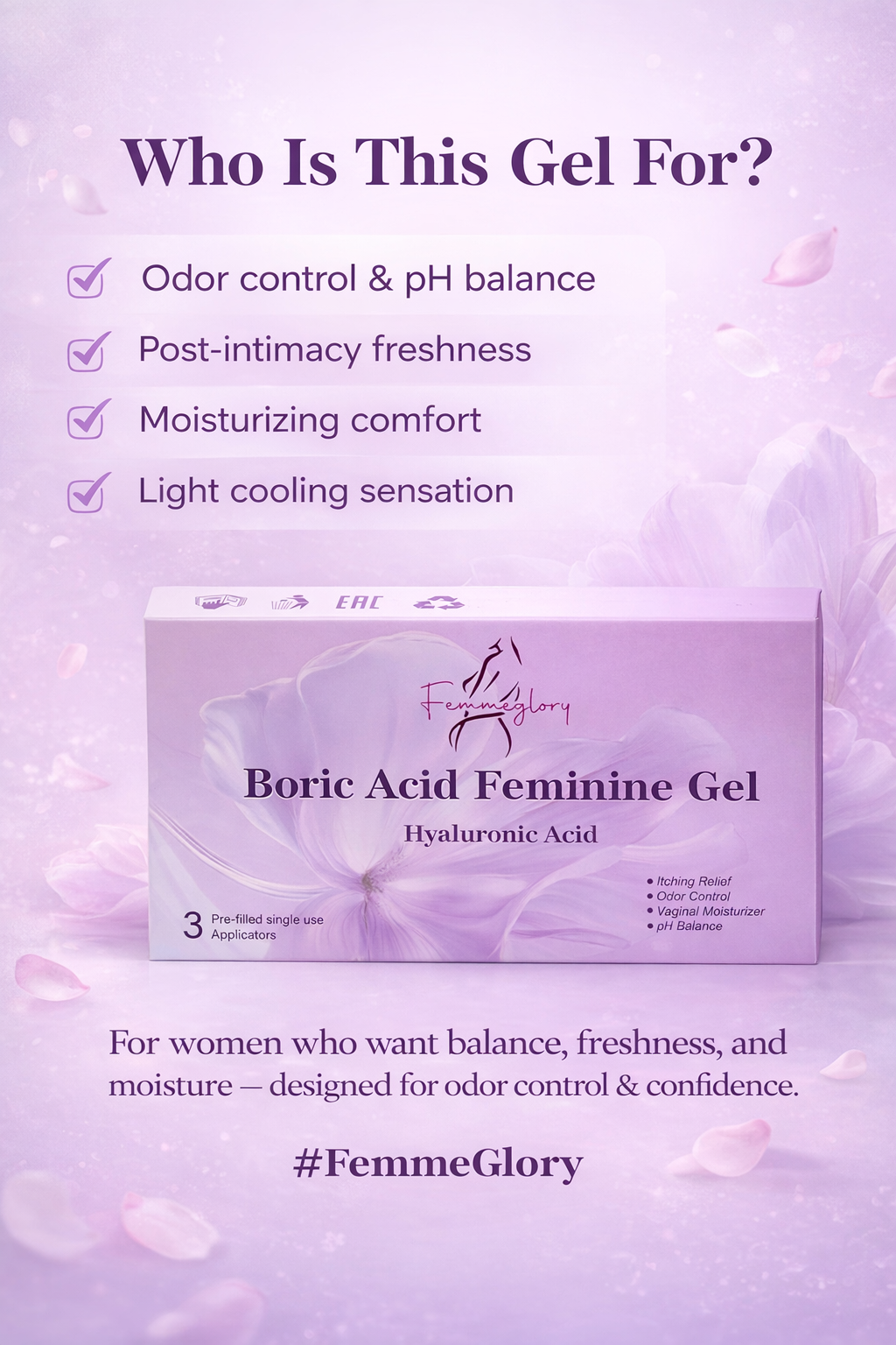 FemmeGlory Boric Acid Feminine Gel