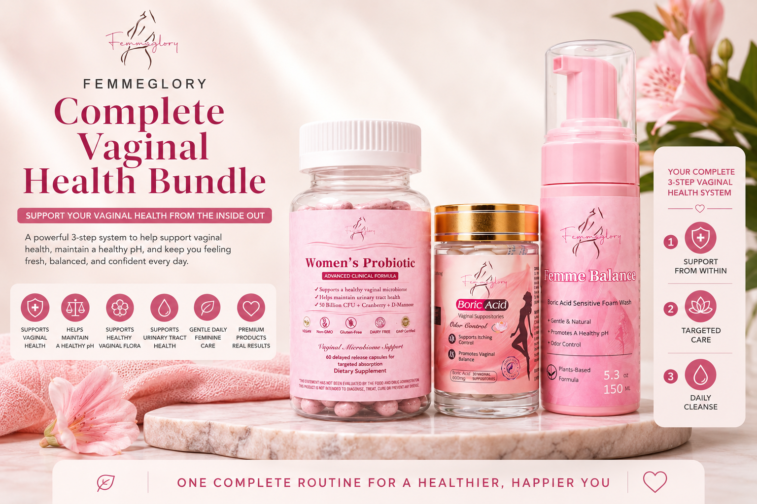 FemmeGlory Complete Vaginal Health Bundle
